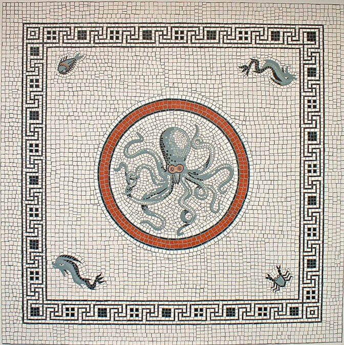 Tromp l'oeil Pompeii Floor Mosaic