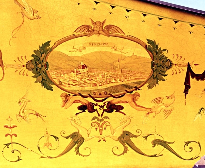 Firenze cartouche detail on the Kevin Fryer Italian harpsichord